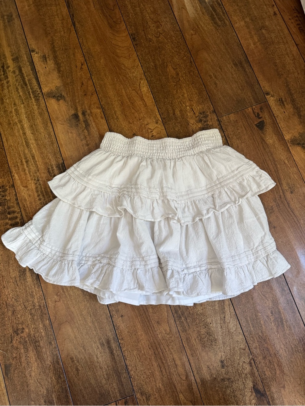 Tiered White Ruffle Mini Skirt - Women's Summer Skirt